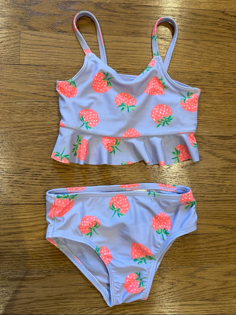 Gap Baby 3t Bikini Violet Purple W/ Strawberries Nwot